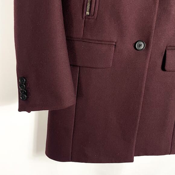 Veronica‎ Beard Uptown Dickey Burgundy Car Coat Wool Cashmere Blend RARE! Sz 0 - Picture 4 of 10